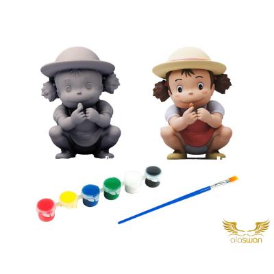 Mei Kusakabe (My Neighbor Toroto) Kendi Biblonu Kendin Boya Seti - 3 Boyutlu Sevimli Biblolar + 5 Akrilik Boya ve Fırça Seti