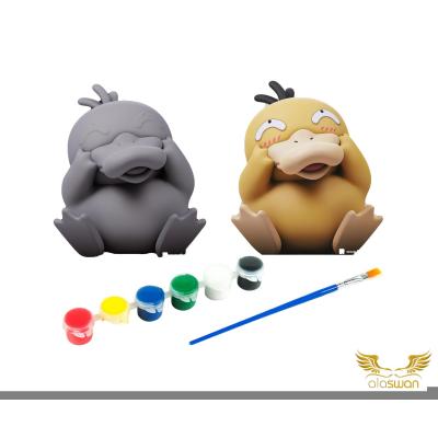 Psyduck Pokemon Kendi Biblonu Kendin Boya Seti - 3 Boyutlu Sevimli Biblolar + 5 Akrilik Boya ve Fırça Seti