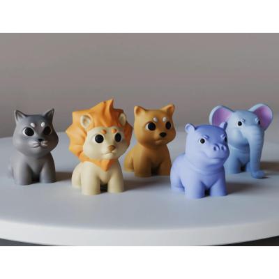 Renkli Mini Hayvan Figürleri Seti - Aslan, Kedi, Köpek, Fil, Su Aygırı (Küçük Boy)