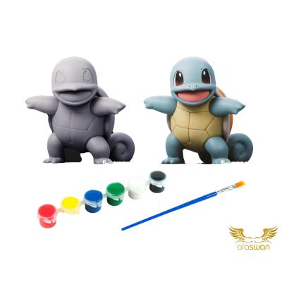 Squirtle Pokemon Kendi Biblonu Kendin Boya Seti - 3 Boyutlu Sevimli Biblolar + 5 Akrilik Boya + Fırça