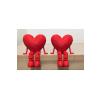 Oturan Kalp Biblo – Sallanan Ayaklı Sevgili Figürleri Dekoratif Masa Süsü (1 adet)